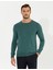 Erkek Yeşil Slim Fit Bisiklet Yaka Basic Triko Kazak 50258993-VR054 3