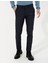 Erkek Lacivert Slim Fit Keten Karışımlı Kanvas Pantolon 50259760-VR033 2