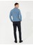 Erkek Lacivert Slim Fit Keten Karışımlı Kanvas Pantolon 50259760-VR033 4