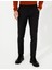 Erkek Siyah Slim Fit Keten Karışımlı Kanvas Pantolon 50259760-VR046 2
