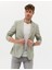 Erkek Açık Yeşil Ekstra Slim Fit Keten Karışımlı Blazer Ceket 50264619-VR092 1