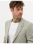 Erkek Açık Yeşil Ekstra Slim Fit Keten Karışımlı Blazer Ceket 50264619-VR092 3