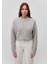 Yün Karışımlı Bisiklet Yaka Crop Gri Kazak 1710496-83096 3
