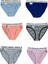 Tutku 6'lı Kadın Hera Bikini Slip Pamuklu Külot Çizgili Düz Lastik Bel Karışık Standart Sml 3
