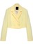 Kruvaze Crop Blazer Ceket Sarı 1