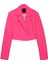 Kruvaze Crop Blazer Ceket Neon Pembe 1