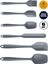 6lı Silikon Fırça Spatula Servis Takımı Yanmaz Yapışmaz Fırçası Kaşık Bıçak Spatula Seti Gri 1