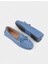Kadın Fiyonk Detaylı Loafer (Drive-Makosen) Ayakkabı 6026 Mavi 4