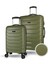 Solid Pp Polipropilen Kırılmaz Kabin ve Büyük Boy Haki 2'li Valiz Seti 1