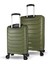 Solid Pp Polipropilen Kırılmaz Kabin ve Büyük Boy Haki 2'li Valiz Seti 2