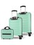 Solid Pp Polipropilen Kırılmaz Makyaj Kabin ve Orta Boy Mint Yeşili 3'lü Valiz Seti 2