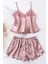 Dantel Işlemeli Çiçek Desenli Şort Pijama Takımı 2
