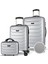 Solid Pp Polipropilen Kırılmaz Makyaj Kabin ve Orta Boy Gümüş Gri 3'lü Valiz Seti 1