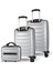 Solid Pp Polipropilen Kırılmaz Makyaj Kabin ve Orta Boy Gümüş Gri 3'lü Valiz Seti 2