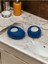 Concept Drop&spot Minimal Dekoratif Beton Tealight Mumluk 2'li Set Mavi 1