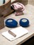 Concept Drop&spot Minimal Dekoratif Beton Tealight Mumluk 2'li Set Mavi 2