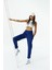 Lacivert Kadın Yüksek Ayarlanabilir Bel Comfort Fit Pamuklu Jogger Pantolon 1