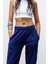 Lacivert Kadın Yüksek Ayarlanabilir Bel Comfort Fit Pamuklu Jogger Pantolon 3