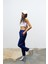 Lacivert Kadın Yüksek Ayarlanabilir Bel Comfort Fit Pamuklu Jogger Pantolon 4