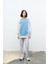 Boyalı Gri Kadın Denim Üzeri Nakış Işlemeli Bisiklet Yaka Sweatshirt Dar Paça Pantolon Pamuklu Örme Alt Üst Takım 3