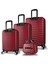 Croc Abs Kabin Orta Büyük ve Makyaj Boy Bordo 4'lü Travel Valiz Seti 3
