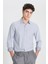 Pamuklu Slim Fit Dar Kesim Klasik Yaka Armürlü Gömlek 4