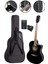 XC-300XBK-EQ Profesyonel Siyah Elektro Akustik Gitar 4/4 Yetişkin Üst Segment (Gigbag Çanta Tuner Capo Askı Jak Kablo Pena) 3