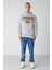 Persısted Erkek Içi Polarlı Kolej Baskılı Kapüşonlu Kordonlu Grimelanj Sweatshirt 2