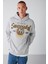 Persısted Erkek Içi Polarlı Kolej Baskılı Kapüşonlu Kordonlu Grimelanj Sweatshirt 3