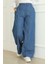 Tensel Beli Lastikli Kot Pantolon 7568-02 Mavi 1