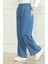 Tensel Beli Lastikli Kot Pantolon 7568-01 Açık Mavi 2