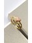 Zirkon Taş Pembe Kalp Ayarlanabilir Gold Yüzük DRN20012 2