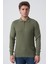 Almada 16053 Slim Fit Pamuklu Yakalı Triko Yeşil 1