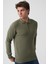 Almada 16053 Slim Fit Pamuklu Yakalı Triko Yeşil 3