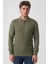 Almada 16053 Slim Fit Pamuklu Yakalı Triko Yeşil 4
