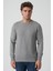 Albufeira 4025 0 Yaka Slim Fit Pamuklu Triko Gri 1