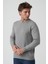Albufeira 4025 0 Yaka Slim Fit Pamuklu Triko Gri 2