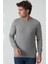 Albufeira 4025 0 Yaka Slim Fit Pamuklu Triko Gri 3