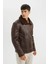 Slim Fit Dar Kesim Suni Kürk Astarlı Fermuarlı Suni Deri Mont C5636AX24WN 4