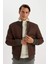 Su İtici Slim Fit Dar Kesim Suni Kürklü Yaka Astarlı Fermuarlı Ribanalı Cepli Suni Deri Mont C5633AX24WN 4
