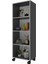 Kenzlife kitaplık beril 128*060*020 gri tekerlekli mutfak dolabı banyo ofis ayakkabılık kiler 1