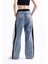 Polopass 025 Kadın Bol Paça Yan Şerit Penye Kot Denim Pantolon 3