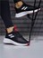 Kadın Bağcıklı Spor Sneaker-Siyah-Beyaz-Kırmızı 2