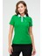 Yeşil Slim Fit Basic 100% Pamuk Kısa Kol Polo Yaka Kadın Tişört SF0684 1