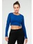 Mavi Slim Fit Pamuklu O Yaka Crop Top Kaşkorse Kadın Tişört SF-0760 1