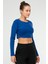 Mavi Slim Fit Pamuklu O Yaka Crop Top Kaşkorse Kadın Tişört SF-0760 4