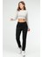 Bej Slim Fit Pamuklu O Yaka Crop Top Kaşkorse Kadın Tişört SF-0760 5