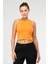 Hardal Slim Fit Pamuklu Açık Yaka Crop Top Kaşkorse Kadın Tişört SF-0751 1