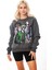 Krem-Gri Kız Baskılı Kadın Oversize 3 Iplik Şardonlu Bisiklet Yaka Sweatshirt Hoodie 1