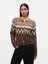Kadın Kahverengi Fair Isle Desenli Crop Hırka 1